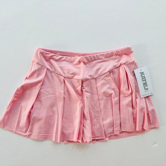 Katie J NYC TWEEN HALLE ATHLETIC SKORT Baby Pink Size Small Tennis Summer Play - Picture 2 of 5